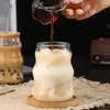 Wijnglazen 500 ml streepglas kopje met deksel en stro transparante mok ijsje koffie drinken voor sapwaterdrankware