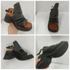 Sandalet Fujin 9cm Yaz Kalın Çözilmiş Mokasenler Kadın Ayakkabı Platformu Doğal İnek Orijinal Deri Toka Toe Bayanlar Takozlar