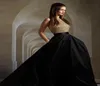 Schwarz Satin A Line Prom Kleider Gold Top Pailletten Custom Made Party Kleider Sweep Zug Elegantes Abendkleid7140264