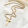 Chains Vqysko Simple Cross Roestvrij staal heren ketting hanger titanium accessoires