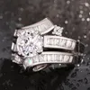 Wedding Rings Huitan Noble For Women Luxury Paved Brilliant Cubic Zirconia Modern Fashion Bands Accessories 2024 Jewelry