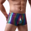 Underpants Men's Sexy Underwear For Gays U Convex Pouch Aro Pants Colorful Printing Boxer Shorts Youth Fashion Bottom Lingerie Sissy Tangas