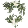 Decorative Flowers Emblems Welcome Card Water Flower Garland For Sign Wedding Arch Swag Adornment White Romantic Garlandation