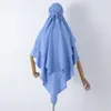 Ethnische Kleidung 1PC ICE Seiden zweischichtiger Paryer Hijab Atmungsaktives islamisches Dubai-Stil Langes sofortiges Kopftuch für Festival und für Festival und