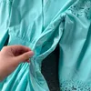 Robes de fête français vintage V cou de lace en dente