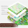 Tapis bébé playmats jouent à tapis étanche XPE Soft Floor playmat pliable Cling Carpet Kid Game Activity Tapis pliage Couverture éducative Otpxn