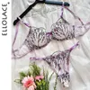 Ellelace Fairy underkläder Vackra rena underkläder transparent spets exotisk uppsättning med utsökt bilizna sexig blommig intimitet 240430