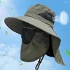 Berets Sommersonne Hut UV Schutz Outdoor Jagd Fischerei Kappe für Männer Frauen Wandern Camping Visor Eimer Hat Halsklappenfischer Fischer