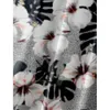 Novos elementos florais de estilo havaiano em torno da camiseta polo de mangas curtas com zíper para homens