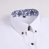 Chemises décontractées à l'arrivée chemise d'arrivée coréenne Slim Fit Business Fashion Two-Piece Set Blue and White Porcelain Long Manneve