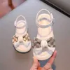 Sandalen meisjes platte hak kinderen lente zomer kleine prinses jurk boog mode tienerschoenen h240504 op1j