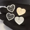 Hot classic Designer Studri di marca Orecchini per le lettere di cristallo perle Orere 925 Silver Heart Heart Aurnica uomini di lusso da donna Regalo di compleanno di gioielli da donna con scatola