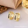 Boucles d'oreilles cerceaux en gros géométrique colorée zircon 2024 tendance délicate conception senior sens cuivre boucle bijoux accessoires