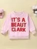 Citgeett herfst baby baby meisje sweatshirts lange mouw Crewneck Letter print pullover tops herfstkleding 240423
