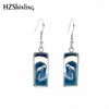 Boucles d'oreilles en peluche 2024 Lune girafe rectangulaire en verre de boucle d'oreille bijoux bijoux de poisson coloré