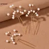 Hair Clips 3Pcs Bridal U-shaped Hairpins Metal Sticks Forks Barrette Clip Pearl Wedding Hairstyle Design Tool Women Accessories