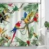 Duschgardiner tropiska fåglar gardin för badrum