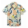 Herren lässige Hemden Hawaiian Beach Blumensteinfisch Muster Hemd für Männer Mode Hawaii Holiday Party Y2K Tops Bluse Kurzarm Rede Revers