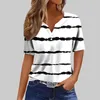 Dames t-shirts t-shirts voor vrouwen T-trendy dames a tops v nek knoppen sexy korte mouw chicele blouses geometrische print y2k kleding