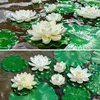 Decoratieve bloemen 5 -stks kunstmatige lotus realistisch water zwevend schuim lotussen nep lelie pad home tuin patio vijver decor.