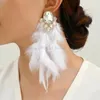 Orecchini a pennello Feather Chind Caspita elegante per le donne Accessori per gioielli per feste per feste per feste di lusso