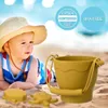 8pcsset plaj oyuncakları çevre dostu BPA içermeyen gıda sınıfı silikon-Kova ile Çocuklar İçin Eğlenceli Yaz Açık Oyuncakları 4 Renkli Kum 240430