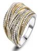 Модные серебристые серебряные золотые кольца винтажные кабельные кольца для полосовых колец для женщин Мужчины антикварные ювелирные изделия подарок 20 мм в ширину 5771882