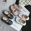 Flat shoes New Grils Leather Shoes Casual Girls Autumn Winter Kids Pu Show White Childrens Black Pink size 21-30 Flats H240504