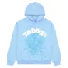 Sweats à capuche masculine Sweatshirts pour hommes Hoodies New Sky Sp der Men Femmes Hip Hop Young Thug Spider Sweat Wide Wide Swetshirts imprimer Pullover Light Light Blu Wholesalen0pg