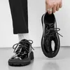 Chaussures habillées mocassins masculins à usure formelle en cuir brogue intelligent smart plat oxford pointu rétro authentique