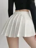 Jupes 2024 Sexy Femmes plissées hautes taille d'été Vintage mini étudiant de tennis coréen blanc conçu de danse conçu