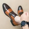 Designer Derby Color for Combination Mens Formal Handmade Business aftonklänning Triple Joint Men Shoes
