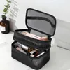 Cosmetic Organizer Womens transparent mesh is the ideal choice for cosmetic makeup and toilet sales makeup organizer bags Y240503