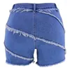 Kvinnors jeans kexu kvinnor mode tassel knapp denim shorts 2024 sommar streetwear casual basic short