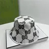 Chapeaux de seau de créateur de toile Casquette luxe réversible mince long frenulum cappello à la mode