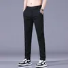 Spring Summer Mens Pants In Gray Thin Business Casual Man Pantalons Elastic Straight Trousers For Men Sweatpants 240417