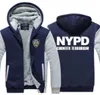 Winter Hoody NYPD New York Police Department män Kvinnor förtjockar Autumn Hoodies Kläder Sweatshirts Zipper Jacket Fleece Hoodie Stre4912649