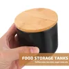 Storage Bottles 2 Pcs Ceramic Airtight Jar Candy Jars Sealing Food Beans Container Sealed Kitchen Supplies Bamboo Lid