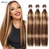 Allove 30 32 -calowe Podświetlanie Bundles Human Fair Bone Prosto Ombre Honey Blond Brazylijska Remy 240419