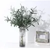 Dekoratif çiçekler 5pc yapay sahte bitki zeytin yeşili dallar Noel ev oturma odası vazo dekorasyon düğün açık bonsai meyve
