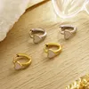 Brincos de argola de aço inoxidável 18k Mulheres banhadas a ouro jóias de gotejamento fino jóias de coração pequeno mini presente