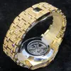 Drop Luxury Diamond Watch für Männer 18K Gold Ice Out Automatic Uhr
