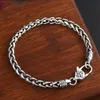 925 bracciale vintage in argento in argento sterling 18/20/22 cm Twist Chain Quarafoil Class Clasp Men Birthday Party Gioielli regalo 240424