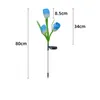 Solar LED Light Outdoor Tulp Rose Blume Lampe Landschaft Garten Dekor Rasenlampe wasserdichte Gartenlichter im Freien Solarleuchten