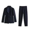 PB ZA Spring Womens Fashionable и Elegant 100 парных ремней Slim Fit CoolStitching Decorming Pant Set 240423