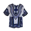 Vêtements ethniques Cotton Africain Traditional Imprimer à manches courtes Dashiki pour hommes 2024 Design de mode