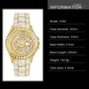 Wristwatches Fashion Mens Iced Out es Brand Luxury Automatic Date Male Clock Hip Hop Big Square Diamond Bling Wrist H240504