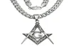Colliers pendants Ton argent pour hommes en acier inoxydable Masonry Masonic Mason Chain Collier N2823617752089