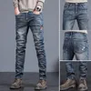 Jeans masculin denim élastique décontracté de haute qualité pantalon coréen slim marque confortable mode dropship pantalon masculin