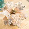 Fiori decorativi 1pc ornamenti decorativi per glitter di nozze artificiali da 25 cm per la festa di Natale fatte a mano